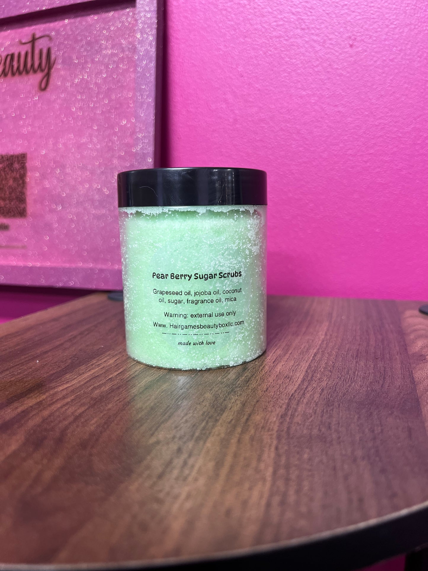 Pear berry sugar scrub